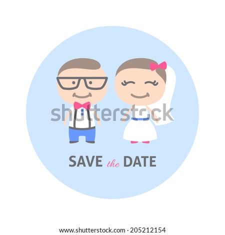 Cartoon Wedding Couple Stock Images Royalty Free Vectors Invitation Hipster