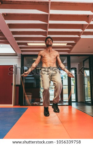 Aalst, Belgium - October 13, 2012: professional stuntman O.B. on training for the next movie