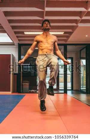 Aalst, Belgium - October 13, 2012: professional stuntman O.B. on training for the next movie