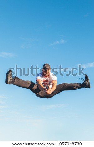 Aalst, Belgium - March 11, 2012: professional stuntman acting in a film