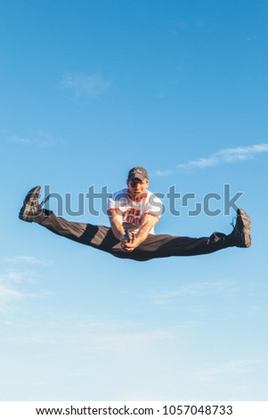 Aalst, Belgium - March 11, 2012: professional stuntman acting in a film