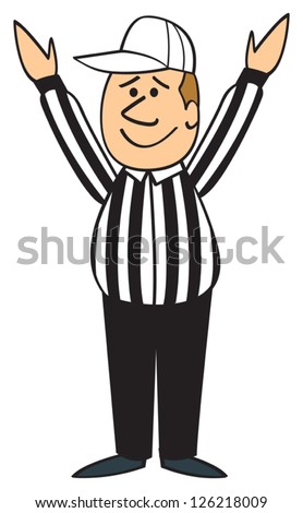 Cartoon Football Referee His Hands Signaling Stock Vector 126218009 ...