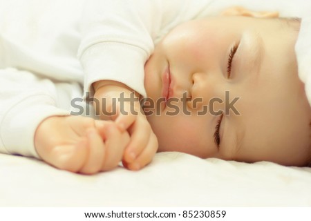 close-up portrait of a beautiful sleeping baby