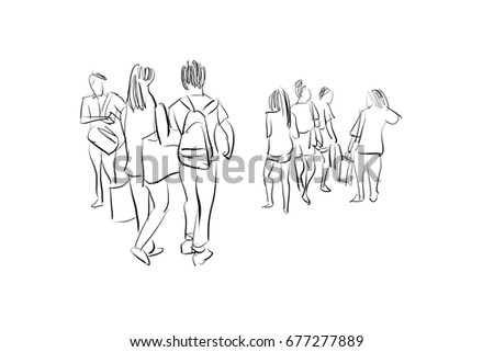 how to draw a crowd of stick figures