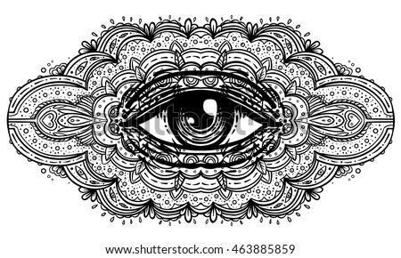 Download All Seeing Eye Ornate Mandala Inspired Stock Vector ...