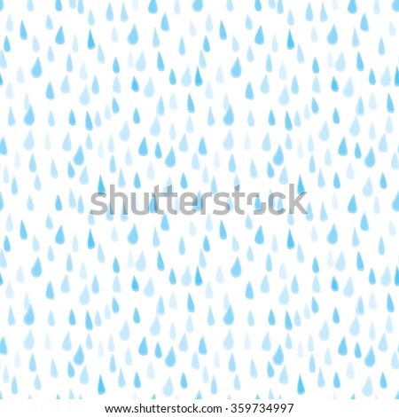 Seamless illustrated pattern made hand drawn rain drops