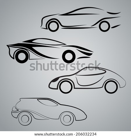 Vector 3 Icons Cars Stock Vector 111939653 - Shutterstock