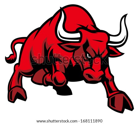 stock vector charging bull 168111890