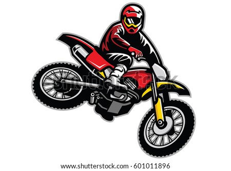 Motocross Jumping Stock Vector 601011896 - Shutterstock