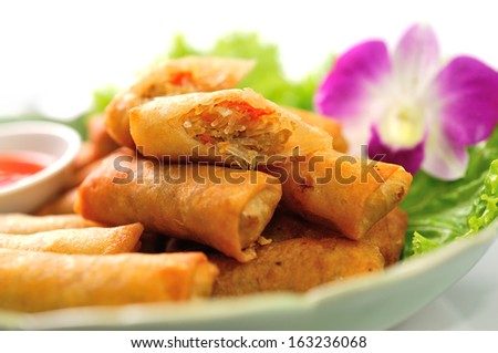 Fried Chinese Traditional Spring rolls food