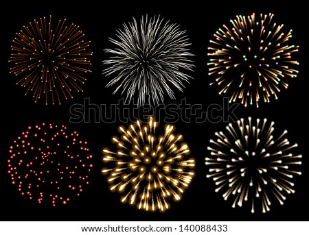 Fireworks set, EPS 10 contains transparency