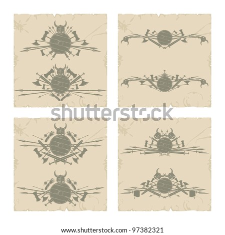 Book frames. The Vikings, vector