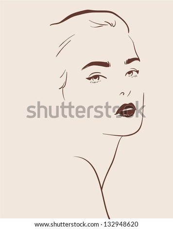 Beautiful Girl Face Stock Vector 75213712 - Shutterstock