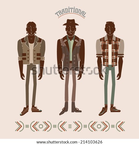 Men In Modern And Retro Clothes Fashion Illustration Eps 10 Men In Modern And Retro Clothes Fashion Illustration Eps 10