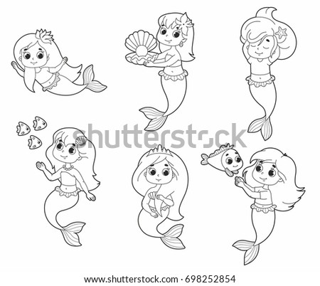 Mermaid Outline Mermaid Stock Images, Royalty-Free Images & Vectors ...