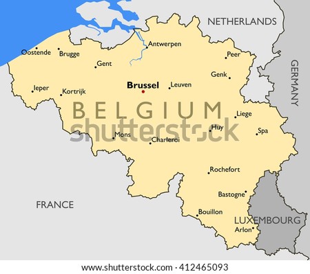 Belgium Map Color Map Belgium Stock Illustration 412465093 - Shutterstock