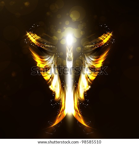 Angel futuristic background, wing illustration - stock photo