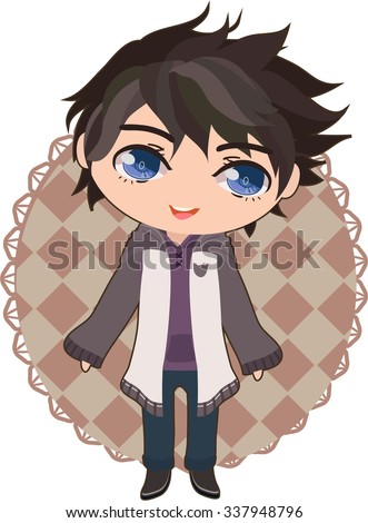 Cute Anime Boy Stock Vector 337948796 - Shutterstock