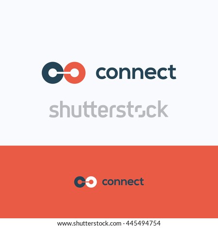 C Connect letter alphabet path logo
