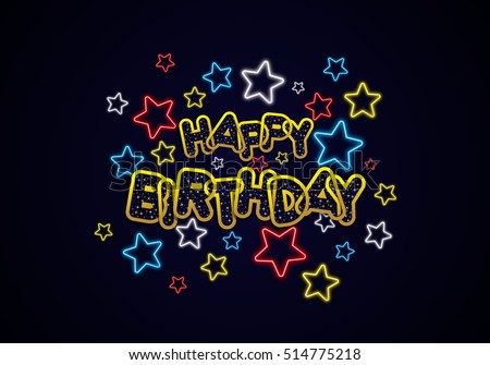 Happy Birthday Greeting Card On Background Stock Vector 346011017 ...