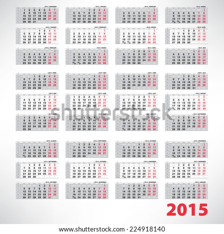 quarterly calendars 2015