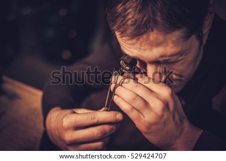 jeweler during the evaluation of jewels.