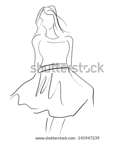 Conceptual Women In Dress Fashion Hand Drawing Sketch Conceptual Women In Dress Fashion Hand Drawing Sketch