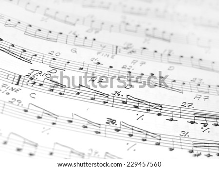  Music Notes Background Score Piano Close Stock Photo 