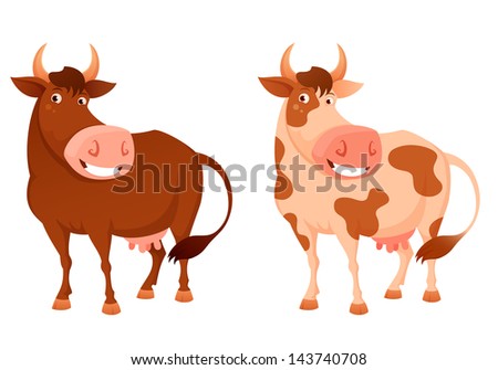 Cute Cartoon Illustration Cow Products We Stock Vector 156192545 ...