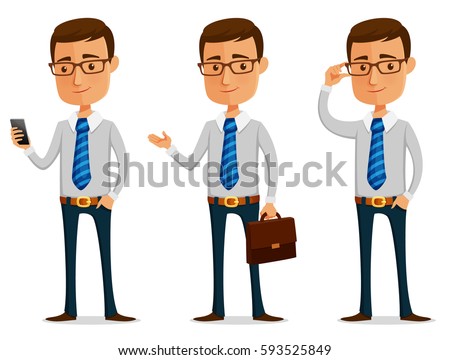 Funny Cartoon Businessman Stock Vector 593525849 - Shutterstock