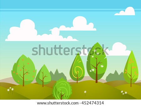 Natural landscape. Vector illustration.