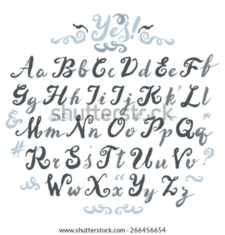 Hand Written Alphabet Vector Stock Vectors & Vector Clip Art | Shutterstock