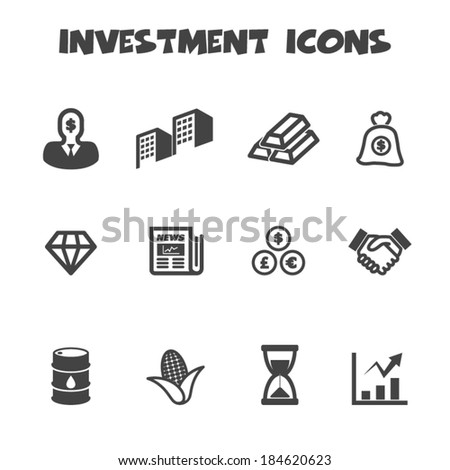 Investment Icons Mono Vector Symbols Stock Vector 184620623 - Shutterstock