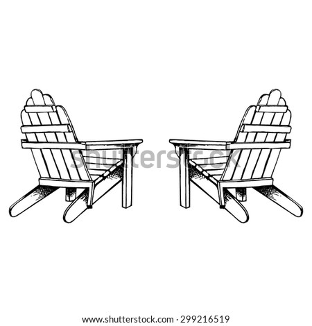 Adirondack Chairs Hand Sketch Stock Vector 299216519 ...