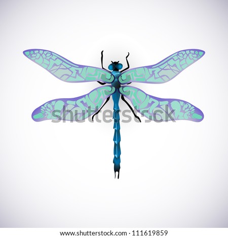 Blue Dragonfly Vector Image High Resolution Stock Vector 111619859