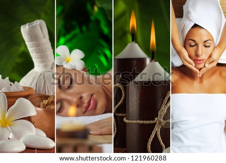 Spa theme collage composed of a few images