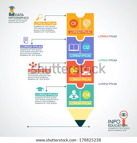 Infographic Ideas infographic template education : Creative Infographics Template Pencil Puzzle Education Stock ...