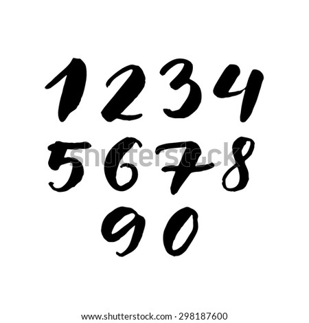 Black Handwritten Numbers 1 2 3 Stock Vector 298187600 - Shutterstock