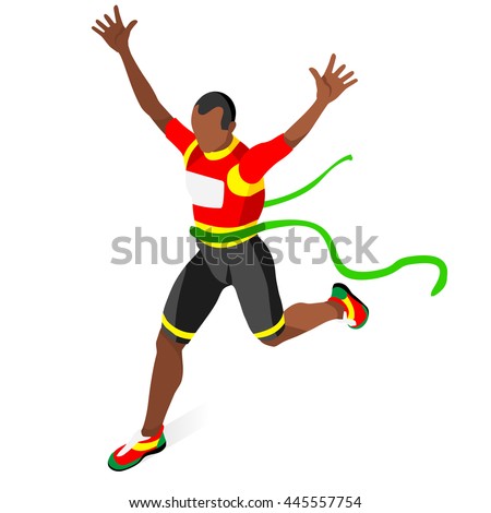 Marathon Finish Line African American Running Stock Vector 443030737 ...