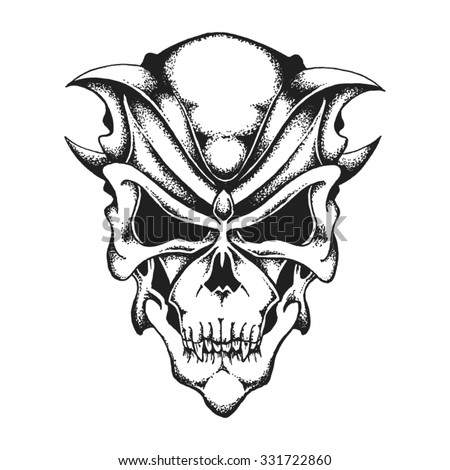 Demon Skull Coloring Pages Sketch Coloring Page