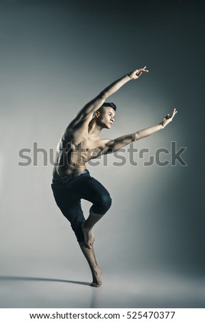 Young and stylish modern ballet dancer