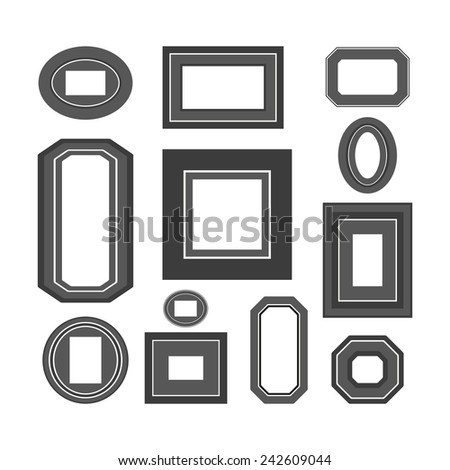Graphite Frames Set Hand Drawn Picture Stock Vector 121647937 ...