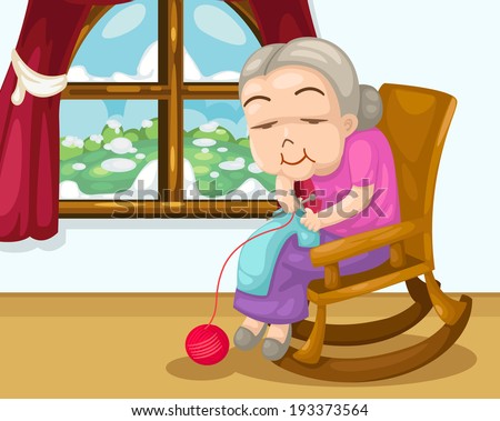 Grandmother Knitting Stock Vectors & Vector Clip Art | Shutterstock