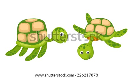 Cute Sea Turtle Cartoon Stock Vector 130906496 - Shutterstock