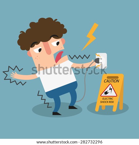 Electric Shock Risk Caution Sign Stock Vector 282732296 - Shutterstock