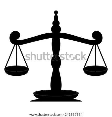 Black Silhouette Scales Justice Gavel Stock Vector 120899203 - Shutterstock