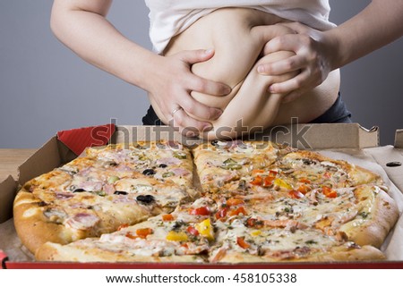 Fat Woman Eating Pizza 50