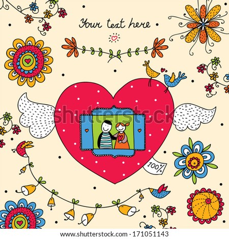 Cute postcard about love.