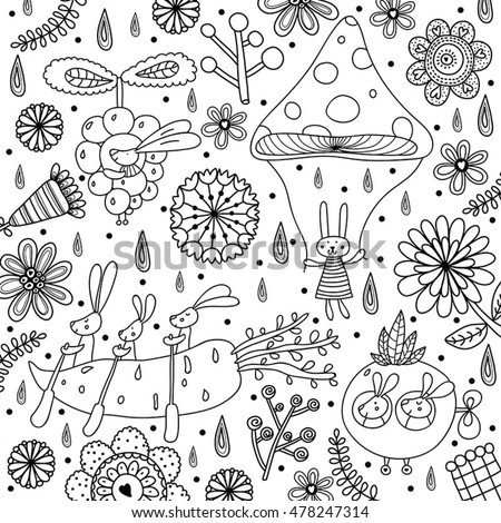 Flower Pattern Flowers Leaves Vector Seamless Stock Vector 364058276