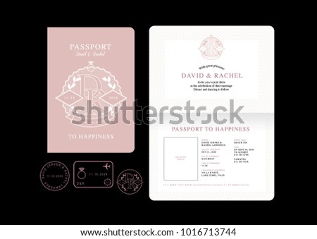 Wedding passport vector